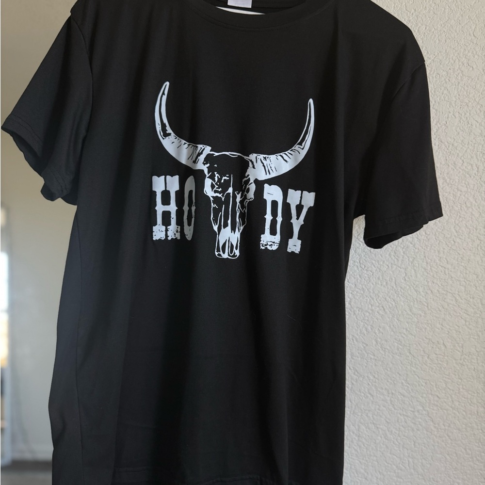 Black Graphic T-Shirt with Bull Design